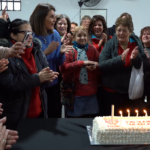 Gisela Zamora junto a referentes vecinales durante la jornada de reconocimiento